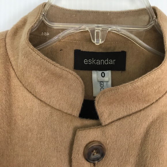 Eskandar Baby Camel Cashmere Silk Lined Oversized Boxy Coat Luxury Tan Trendy - Picture 7 of 13